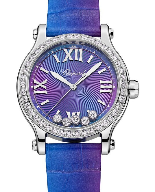Chopard Happy Sport Diamonds Fioletowy 33 mm Stal 278608-3006