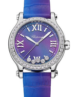 Chopard Happy Sport Diamonds Fioletowy 33 mm Stal 278608-3006