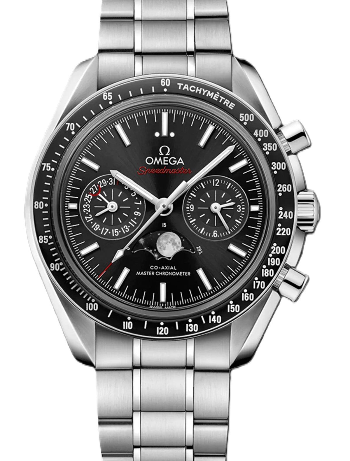 Omega Speedmaster Moonphase Czarny 44.25 mm Stal 304.30.44.52.01.001