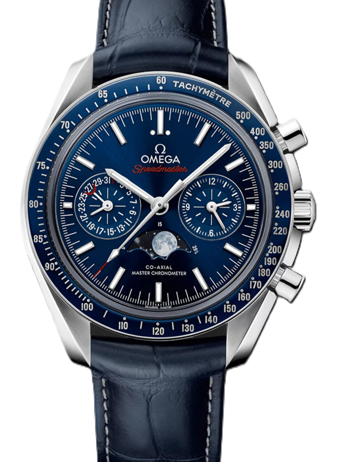 Omega Speedmaster Moonphase Niebieski 44.25 mm Stal 304.33.44.52.03.001