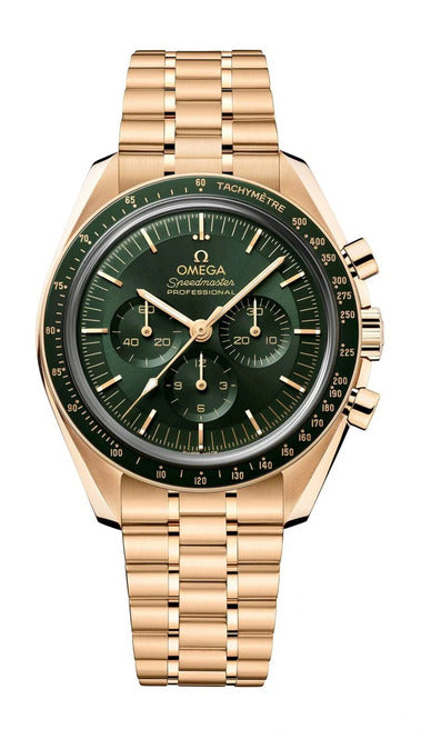 Omega Speedmaster Moonwatch 42mm Zielony Złoto Moonshine