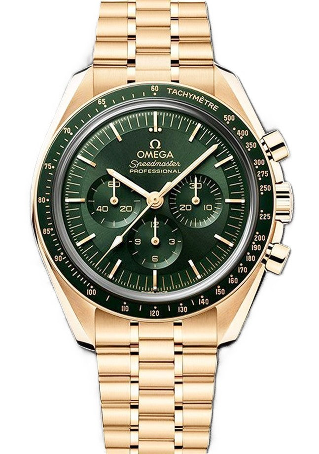 Omega Speedmaster Moonwatch Zielony 42 mm Zolte zloto 310.60.42.50.10.001