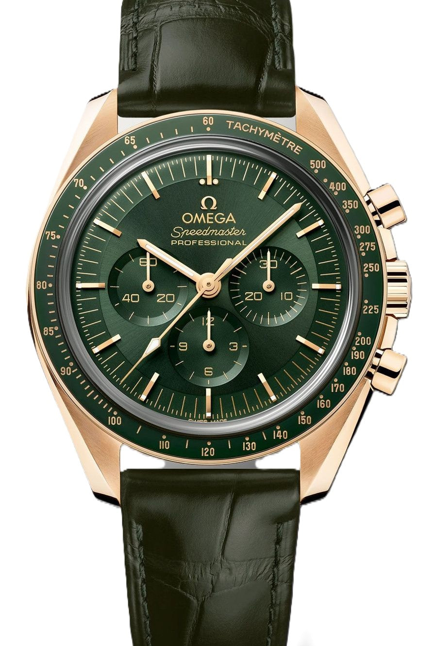 Omega Speedmaster Moonwatch Zielony 42 mm Zolte zloto 310.63.42.50.10.001