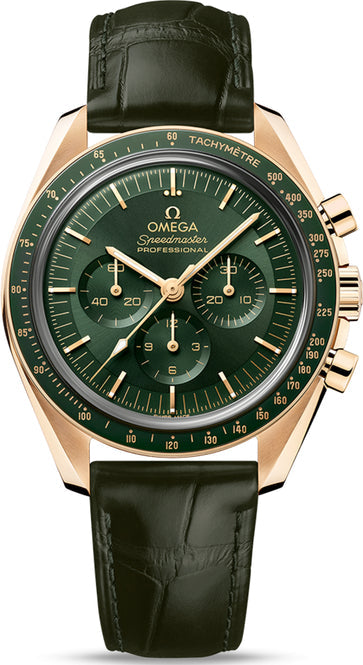 Omega Speedmaster Moonwatch 42mm Zielony Złoto Moonshine