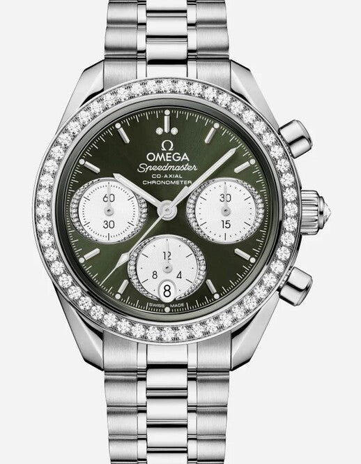 Omega Speedmaster Zielony 38 mm Stal 324.15.38.50.60.001