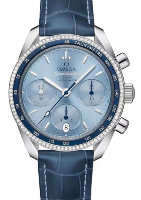 Omega Speedmaster Niebieski 38 mm Stal 324.38.38.50.03.001