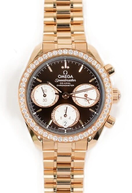 Omega Speedmaster Brązowy 38 mm Złoto różowe 324.55.38.50.63.001