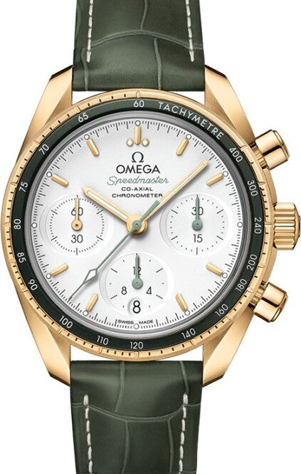 Omega Speedmaster Srebrny 38 mm Żółte złoto 324.63.38.50.02.004
