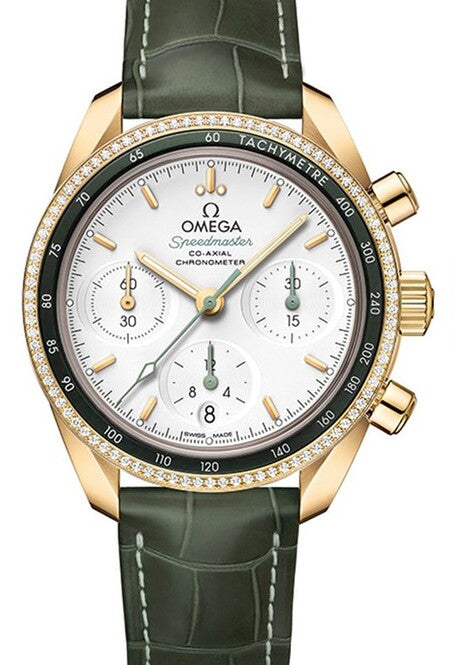 Omega Speedmaster Srebrny 38 mm Żółte złoto 324.68.38.50.02.004