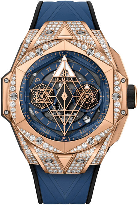 Hublot Big Bang Sang Bleu Niebieski 45mm Zloto rozowe