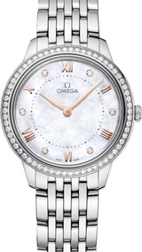 Omega De Ville Prestige Biały 30 mm Stal 434.15.30.60.55.001