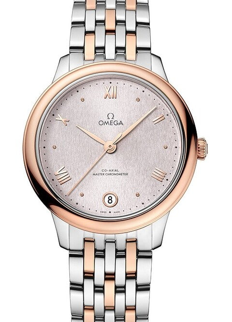 Omega De Ville Prestige Srebrny 34 mm Złoto/Stal 434.20.34.20.02.003