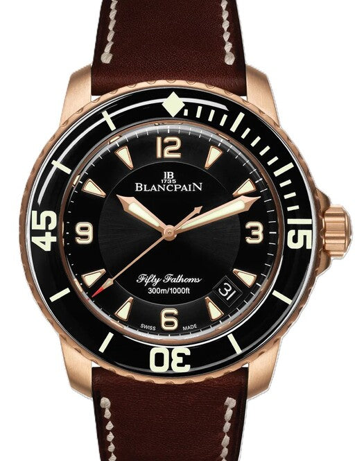 Blancpain Fifty Fathoms Czarny 45 mm Złoto różowe 5015A-3630-63B