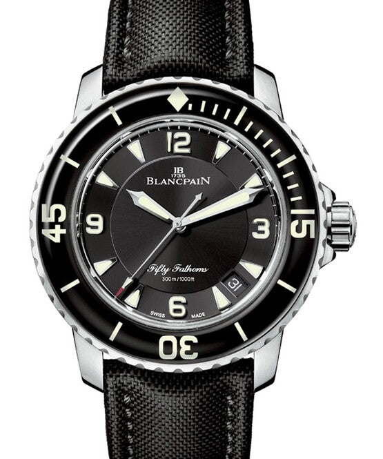 Blancpain Fifty Fathoms Czarny 45 mm Stal 5015-1130-52B