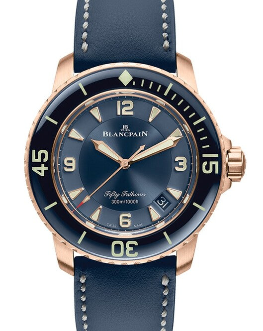Blancpain Fifty Fathoms Niebieski 45 mm Złoto różowe 5015-3603C-63B