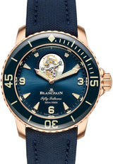 Blancpain Fifty Fathoms Niebieski 45 mm Złoto różowe 5025-36B40-O52B