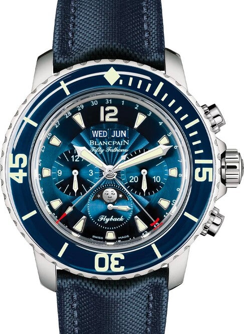 Blancpain Fifty Fathoms Niebieski 45 mm Stal 5066F-1140-52B