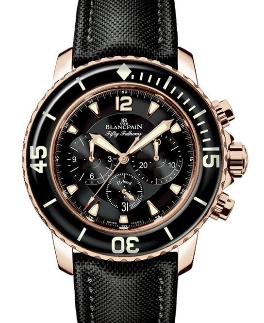 Blancpain Fifty Fathoms Czarny 45 mm Złoto różowe 5085F-3630-52B