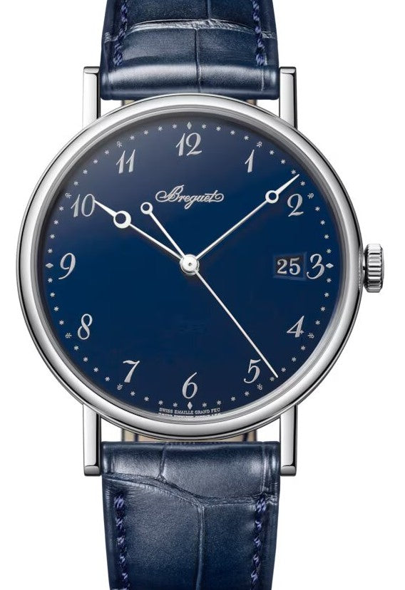 Breguet Classique Niebieski 38 mm Zloto biale