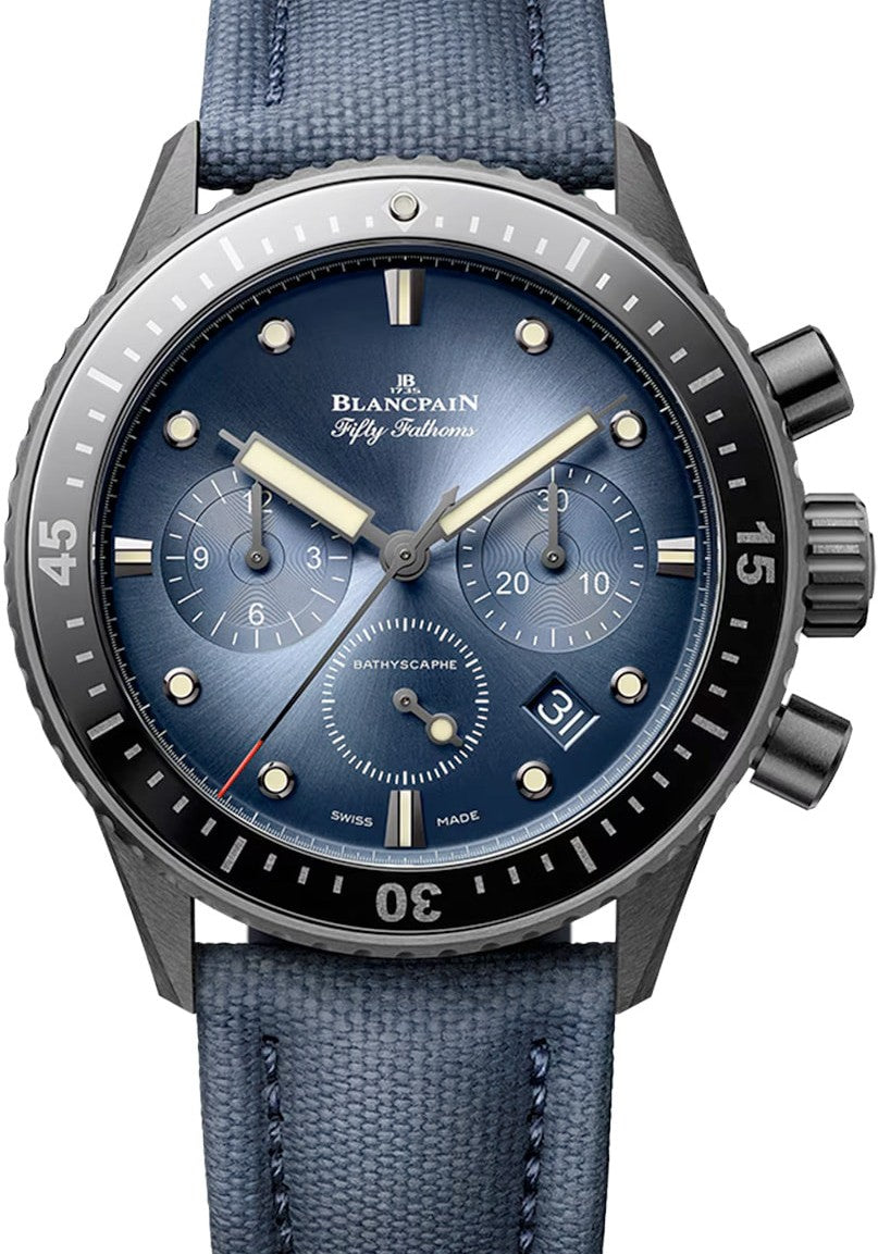 Blancpain Fifty Fathoms Bathyscaphe Niebieski 44 mm Ceramika 5200-0140-O52A