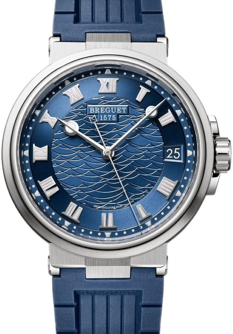 Breguet Marine Niebieski 40 mm Zloto biale 5517BB/Y2/5ZU