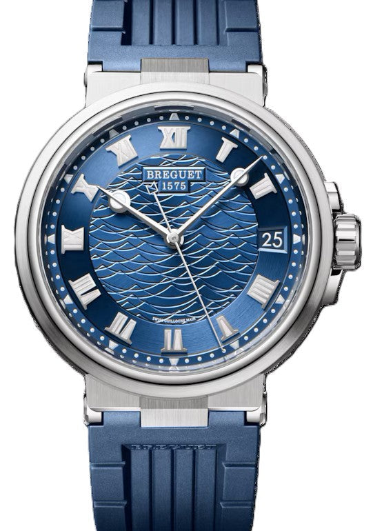 Breguet Marine Niebieski 40 mm Zloto biale