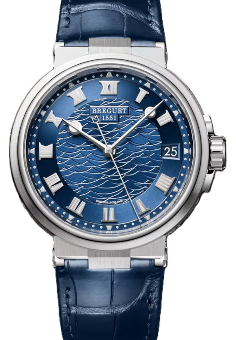Breguet Marine Niebieski 40 mm Zloto biale 5517BB/Y2/9ZU
