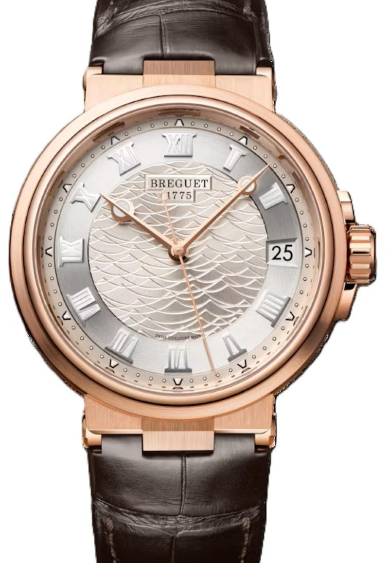 Breguet Marine Srebrny 40 mm Zloto rozowe 5517BR/12/9ZU