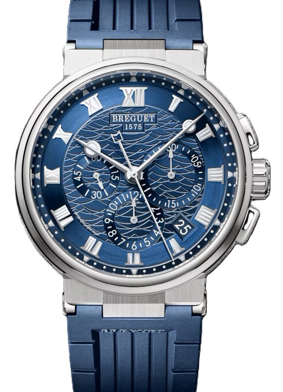 Breguet Marine Niebieski 42.3 mm Zloto biale
