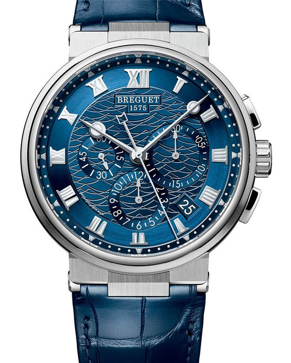 Breguet Marine Niebieski 42.3 mm Zloto biale