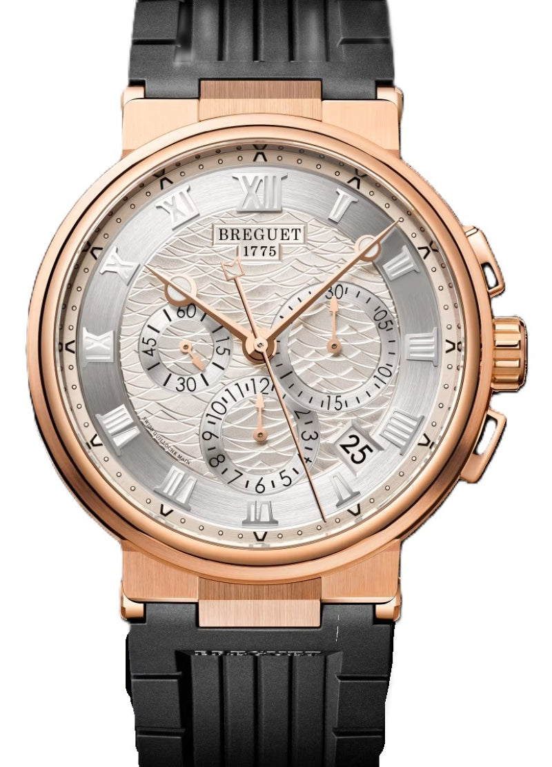 Breguet Marine Srebrny 42.3 mm Zloto rozowe 5527BR/12/5WV