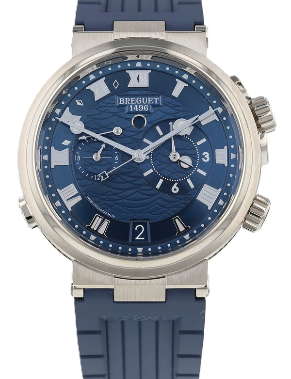 Breguet Marine Niebieski 40 mm Zloto biale