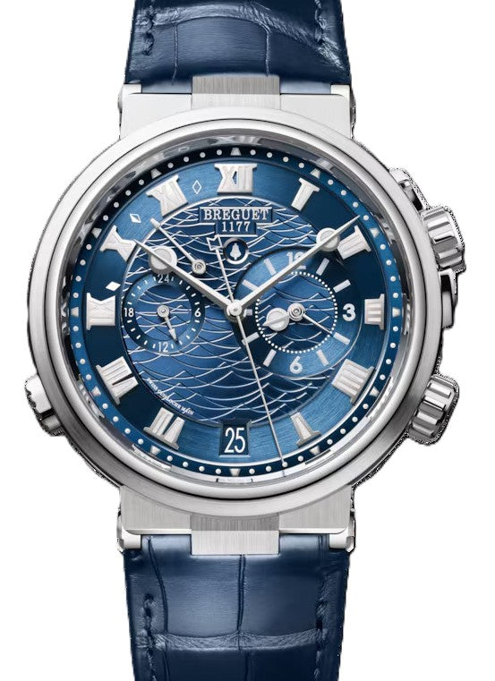Breguet Marine Niebieski 40 mm Zloto biale