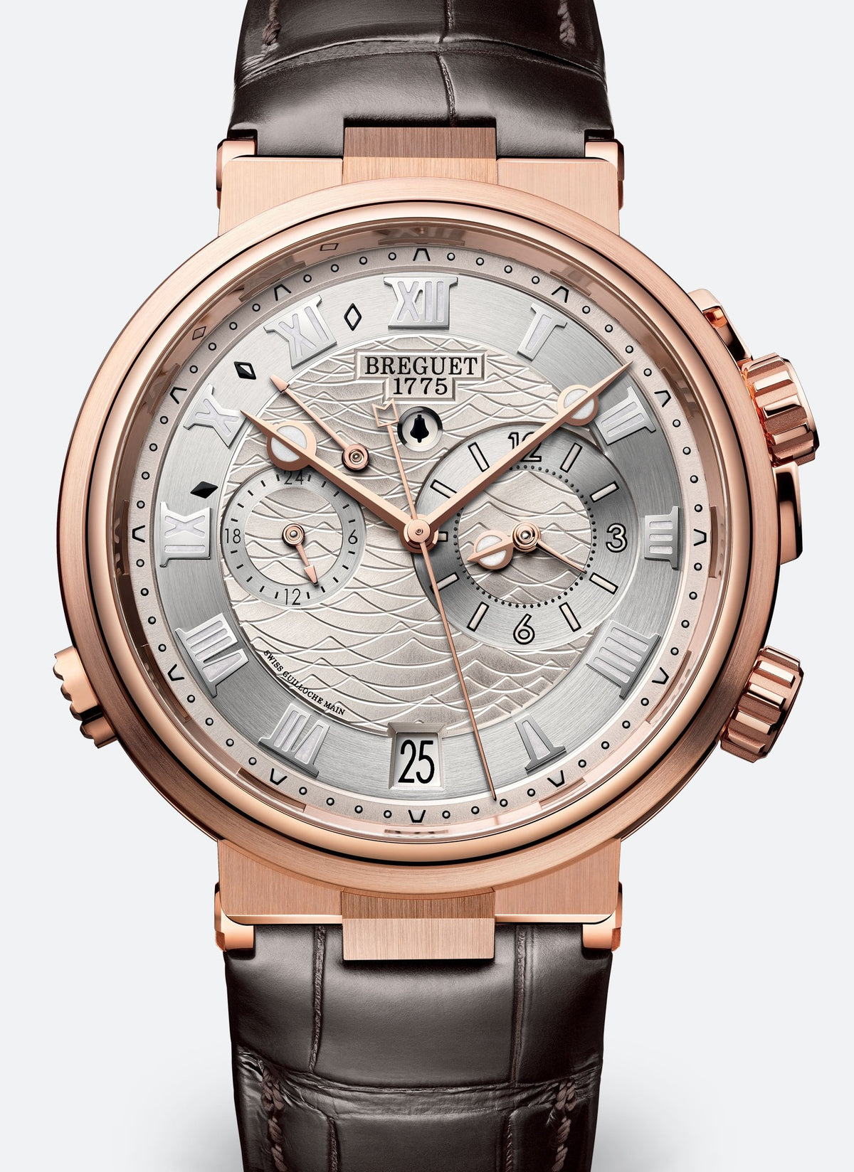 Breguet Marine Srebrny 40 mm Zloto rozowe 5547BR/12/9ZU