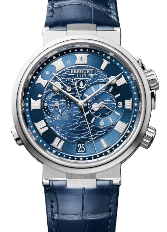 Breguet Marine Niebieski 40 mm Zloto biale