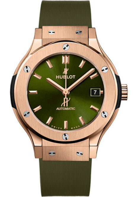 Hublot Classic Fusion Zielony 38 mm Zloto rozowe 565.OX.8980.RX