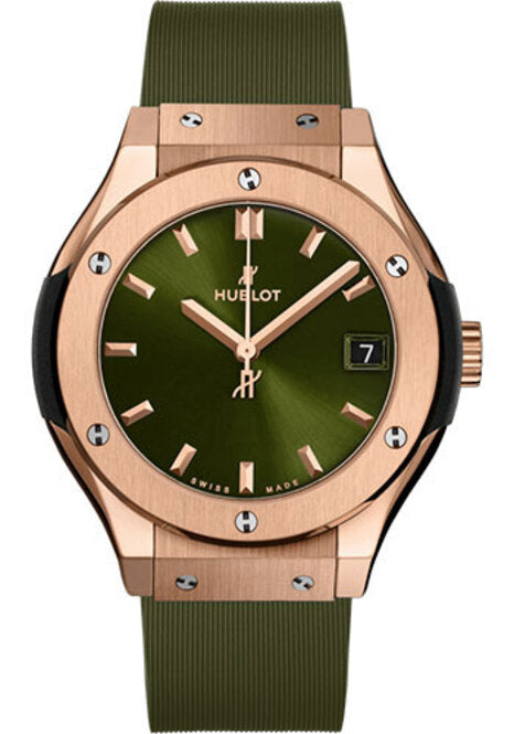 Hublot Classic Fusion Zielony 33 mm Zloto rozowe 581.OX.8980.RX