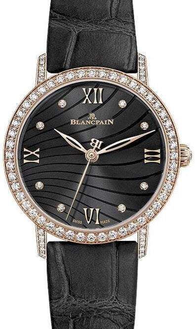 Blancpain Villeret Ultraplate Czarny 29 mm Złoto różowe 6104-2930-55A