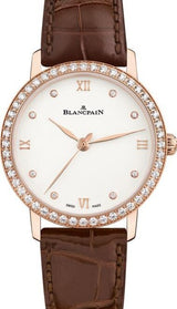 Blancpain Villeret Ultraplate Biały 29 mm Złoto różowe 6104-2987-55A
