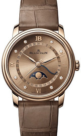 Blancpain Villeret Quantième Phases de Lune Brązowy 33 mm Złoto różowe 6126N-3646-55B