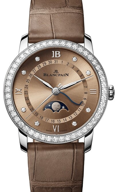 Blancpain Villeret Quantième Phases de Lune Brązowy 33 mm Stal 6126N-4646-55B