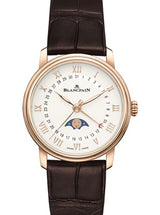 Blancpain Villeret Quantième Phases de Lune Biały 33 mm Złoto różowe 6126-3642-55B