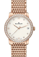 Blancpain Villeret Women Date Srebrny 33 mm Złoto różowe 6127-2987-MMB