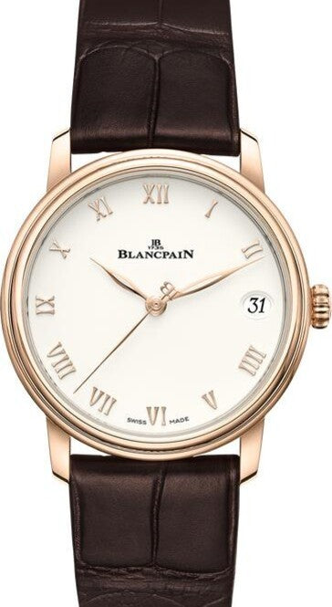 Blancpain Villeret Women Date Srebrny 33 mm Złoto różowe 6127-3642-55B