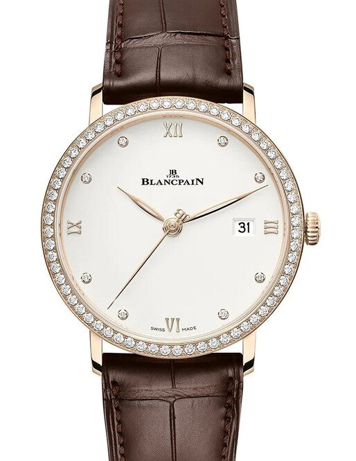 Blancpain Villeret Ultraplate Biały 38 mm Złoto różowe 6224-2987-55B