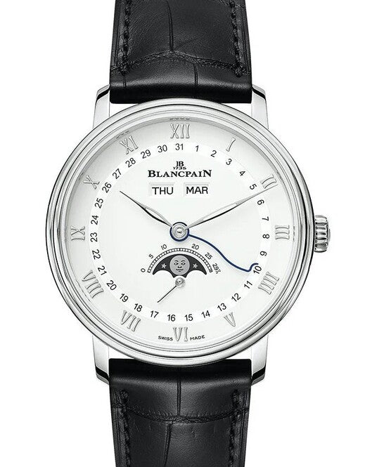 Blancpain Villeret Quantième Complet Biały 38 mm Stal 6264-1127-55B