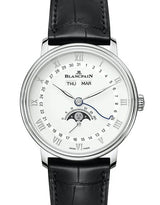Blancpain Villeret Quantième Complet Biały 38 mm Stal 6264-1127-55B