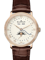 Blancpain Villeret Quantième Complet Biały 38 mm Złoto czerwone 6264-3642-55B