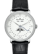 Blancpain Villeret Quantième Complet Biały 38 mm Stal 6264-4628-55B