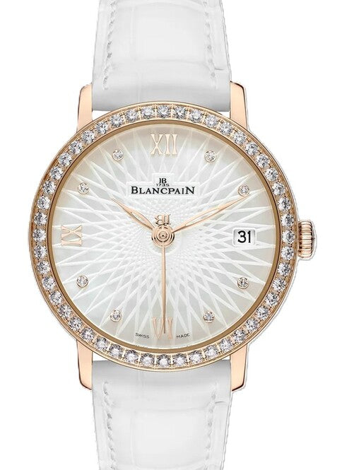 Blancpain Villeret Women Date Masa perłowa 34 mm Złoto różowe 6604-2944-55A